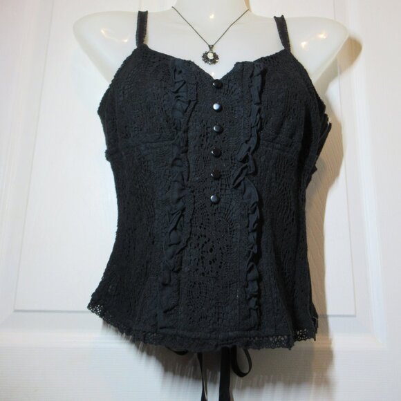 Blacklist Lip Service Lace Crochet Corset Lacing Witchy Goth Rare Top Bustier - Picture 2 of 16
